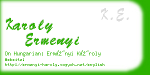 karoly ermenyi business card